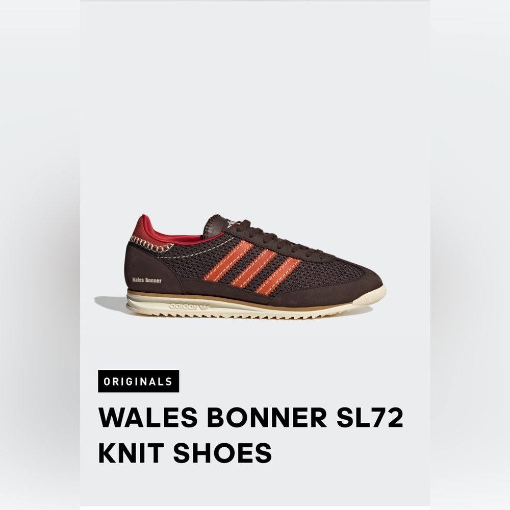 WALES BONNER SL72
KNIT SHOES - Adidas Brown and Orange Mesh Sneakers